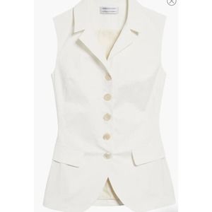 RENAISSANCE Leila Vest Size 6 (IT 42) Off White NWT Made In Italy MSRP $600